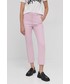 Spodnie Max Mara Weekend  Spodnie damskie kolor różowy proste medium waist