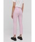 Spodnie Max Mara Weekend  Spodnie damskie kolor różowy proste medium waist