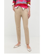 Spodnie Weekend  spodnie damskie kolor beżowy fason cygaretki medium waist - Answear.com Max Mara