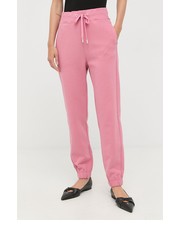 Spodnie Weekend  spodnie dresowe bawełniane damskie kolor różowy gładkie - Answear.com Max Mara
