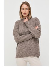Sweter Weekend  sweter wełniany damski kolor brązowy z półgolfem - Answear.com Max Mara