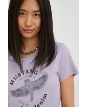 Bluzka t-shirt bawełniany kolor fioletowy - Answear.com Mustang