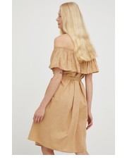 Sukienka sukienka kolor beżowy mini rozkloszowana - Answear.com Mustang