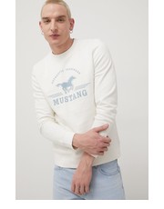Bluza męska bluza bawełniana męska kolor beżowy z nadrukiem - Answear.com Mustang