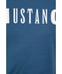 T-shirt - koszulka męska Mustang T-shirt bawełniany kolor turkusowy z nadrukiem