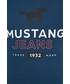T-shirt - koszulka męska Mustang T-shirt bawełniany kolor turkusowy z nadrukiem