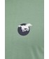 T-shirt - koszulka męska Mustang t-shirt bawełniany kolor zielony z nadrukiem