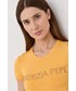 Bluzka Patrizia Pepe t-shirt damski kolor żółty