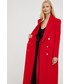 Płaszcz Patrizia Pepe płaszcz z domieszką wełny kolor czerwony przejściowy dwurzędowy