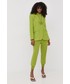 Spodnie Patrizia Pepe spodnie dresowe bawełniane damskie kolor zielony proste high waist