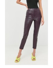 Spodnie spodnie damskie kolor fioletowy dopasowane high waist - Answear.com Patrizia Pepe
