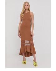 Sukienka sukienka kolor brązowy maxi dopasowana - Answear.com Patrizia Pepe