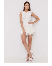 Sukienka sukienka z domieszką lnu kolor biały mini rozkloszowana - Answear.com Patrizia Pepe