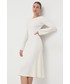 Sukienka Patrizia Pepe sukienka wełniana kolor biały mini dopasowana