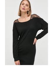 Sukienka sukienka wełniana kolor czarny mini dopasowana - Answear.com Patrizia Pepe