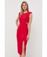 Sukienka Patrizia Pepe sukienka kolor czerwony midi dopasowana