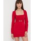 Sukienka Patrizia Pepe sukienka kolor czerwony mini dopasowana