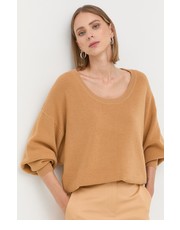 Sweter sweter wełniany damski kolor beżowy lekki - Answear.com Patrizia Pepe