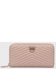Portfel portfel skórzany damski kolor różowy - Answear.com Pinko