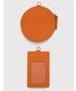 Portfel Pinko portfel i etui na karty skórzane kolor pomarańczowy