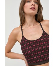 Bluzka top damski kolor brązowy - Answear.com Pinko
