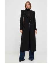 Płaszcz płaszcz wełniany kolor czarny przejściowy - Answear.com Pinko