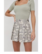 Spodnie Szorty damskie kolor beżowy wzorzyste medium waist - Answear.com Pinko