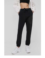 Spodnie Spodnie bawełniane damskie kolor czarny z nadrukiem - Answear.com Pinko