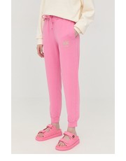 Spodnie spodnie bawełniane damskie kolor różowy gładkie - Answear.com Pinko