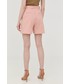 Spodnie Pinko szorty damskie kolor różowy gładkie high waist