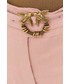 Spodnie Pinko szorty damskie kolor różowy gładkie high waist