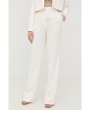Spodnie spodnie damskie kolor beżowy proste high waist - Answear.com Pinko