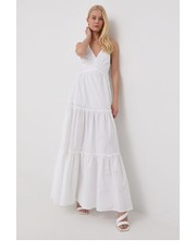 Sukienka sukienka bawełniana kolor biały maxi rozkloszowana - Answear.com Pinko