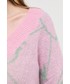 Sweter Pinko sweter z domieszką wełny damski kolor różowy