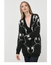 Sweter kardigan z domieszką wełny damski kolor czarny - Answear.com Pinko