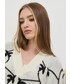 Sweter Pinko sweter wełniany damski kolor beżowy