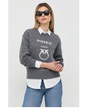 Sweter sweter wełniany damski kolor szary lekki - Answear.com Pinko