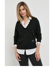 Sweter sweter wełniany damski kolor czarny lekki - Answear.com Pinko