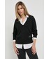 Sweter Pinko sweter wełniany damski kolor czarny lekki