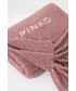 Szalik Pinko szalik wełniany kolor różowy z aplikacją