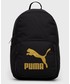Plecak Puma plecak damski kolor czarny duży z nadrukiem