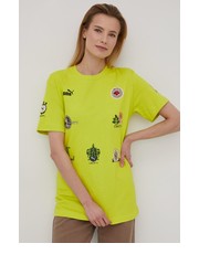 Bluzka t-shirt bawełniany  x LIBERTY kolor zielony - Answear.com Puma