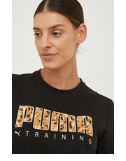Bluzka t-shirt treningowy Performance Logo kolor czarny z nadrukiem - Answear.com Puma