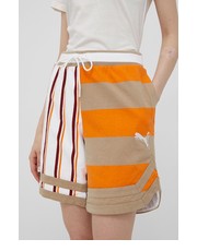 Spodnie szorty Title Nine damskie kolor pomarańczowy wzorzyste high waist - Answear.com Puma