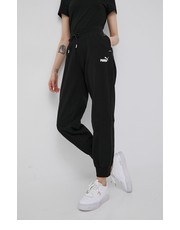 Spodnie spodnie bawełniane damskie kolor czarny z nadrukiem - Answear.com Puma