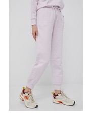 Spodnie spodnie bawełniane damskie kolor fioletowy z nadrukiem - Answear.com Puma