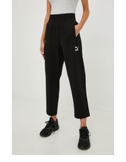 Spodnie spodnie dresowe damskie kolor czarny z aplikacją - Answear.com Puma