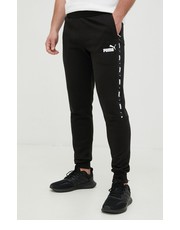 Spodnie męskie spodnie dresowe męskie kolor czarny z nadrukiem - Answear.com Puma