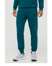 Spodnie męskie spodnie dresowe męskie kolor zielony gładkie - Answear.com Puma