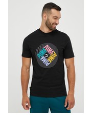 T-shirt - koszulka męska t-shirt bawełniany SWxP kolor czarny z nadrukiem - Answear.com Puma